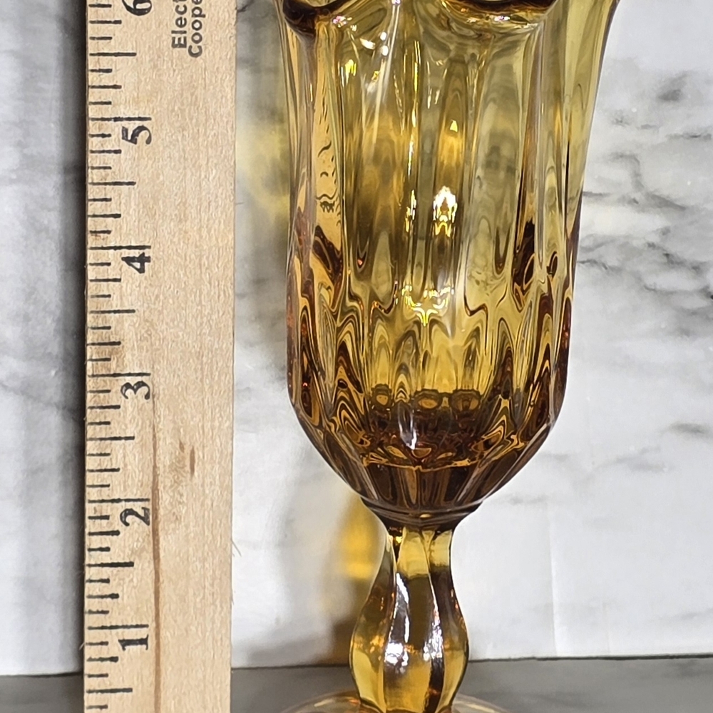 Source Unknown Amber Glass Chalice